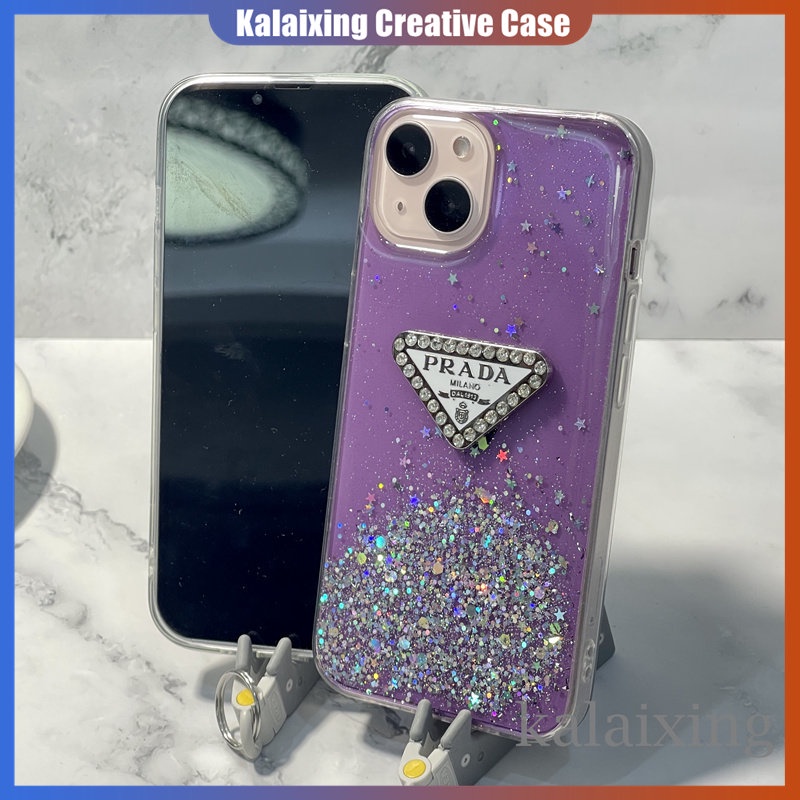 Casing Ponsel Logo Diamond Prada Untuk iPhone 14 Pro Max14Plus13 12 11 Pro Max Xs Max Xr X Xs7 8Plus Shiny Back Cover Soft Case