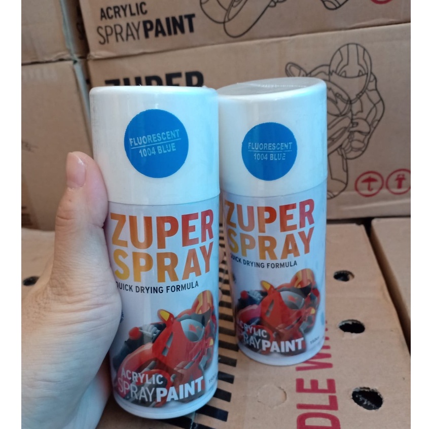 Zuper Spray Paint Pilok Pilox Warna Stabilo Blue / Fluorescent Biru / Stabilo Biru (P 1004) 150cc/150ml