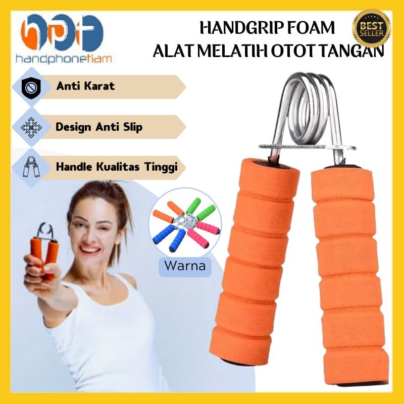 Hand Grip Foam Adjustable Pegas Alat Olahraga Fitness Melatih Otot Tangan Lengan Gagang Busa Handgrip Exercise Lever With Foam Handle JAKARTA