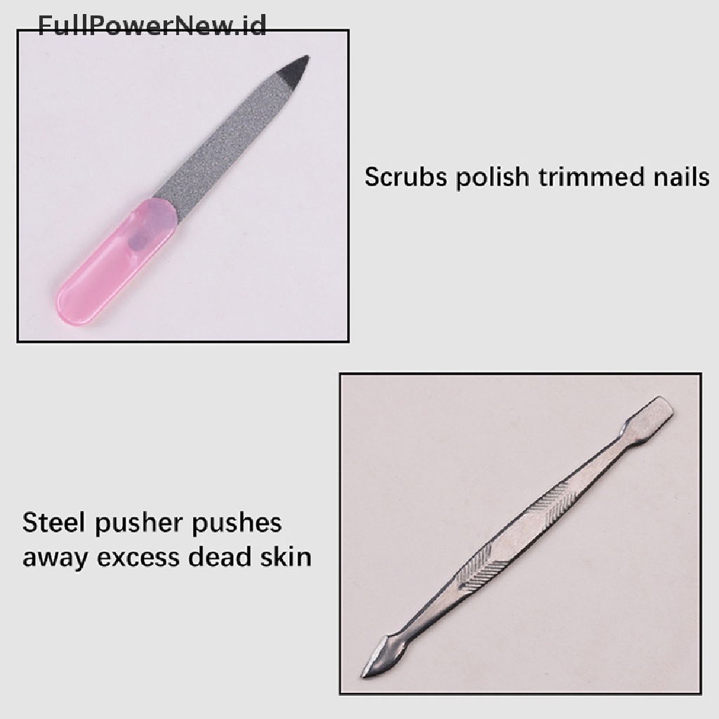Power 21Pcs Nail Manicure Set Alat Perawatan Kuku Pedicure Files Buffer Spons Blok ID