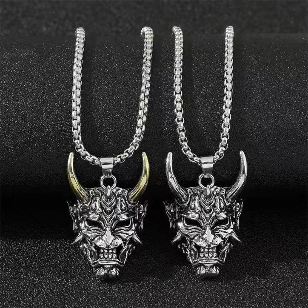 Needway Man Kalung Hadiah Retro Gelap Keren Berlebihan Vintage Ox Head Choker
