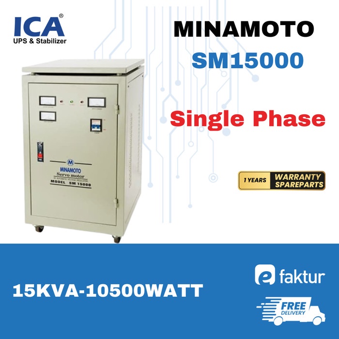 STABILIZER MINAMOTO SM-15000 / SM15000 15KVA SERVOMOTOR GARANSI RESMI