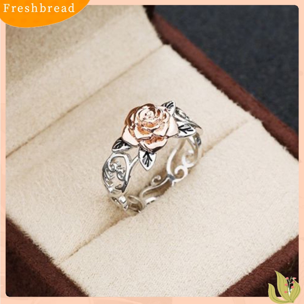 {In Stock} Retro Wanita Bunga Mawar Kerawang Ukir Jari Cincin Pesta Perhiasan Hadiah Ulang Tahun