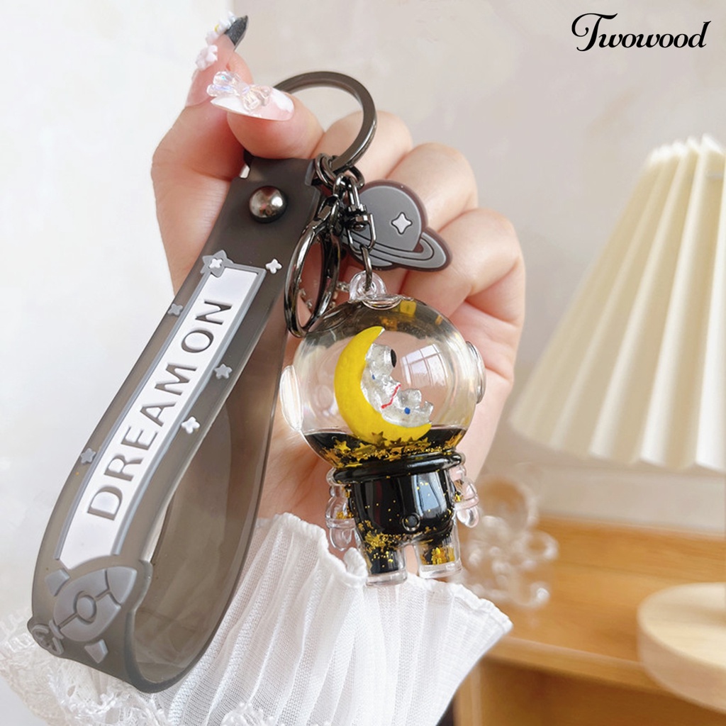 Twowood Gantungan Kunci Serba Guna Realistis Tiga Dimensi Reusable DIY Hias Hadiah Pria Wanita Kartun Spaceman Key Ring Tas Liontin Untuk Handbag