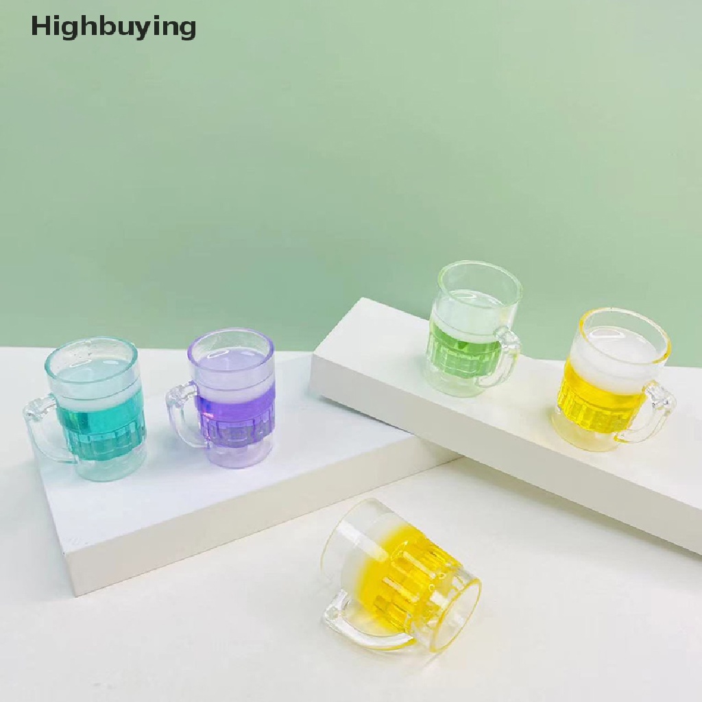 Hbid 5pcs Fluorescence Beer Mug Dekorasi Kamar Ornamen DIY Miniatur Dekorasi Lanskap Aksesoris Glory