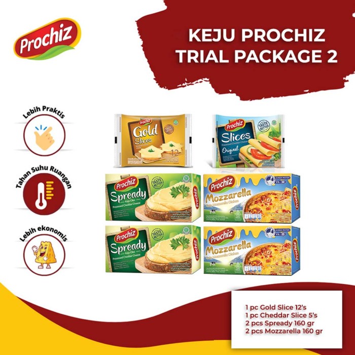 

[Ready-Stock] Keju PROCHIZ Trial Package (Cheddar & Gold Slice, Spready, Mozzarella)