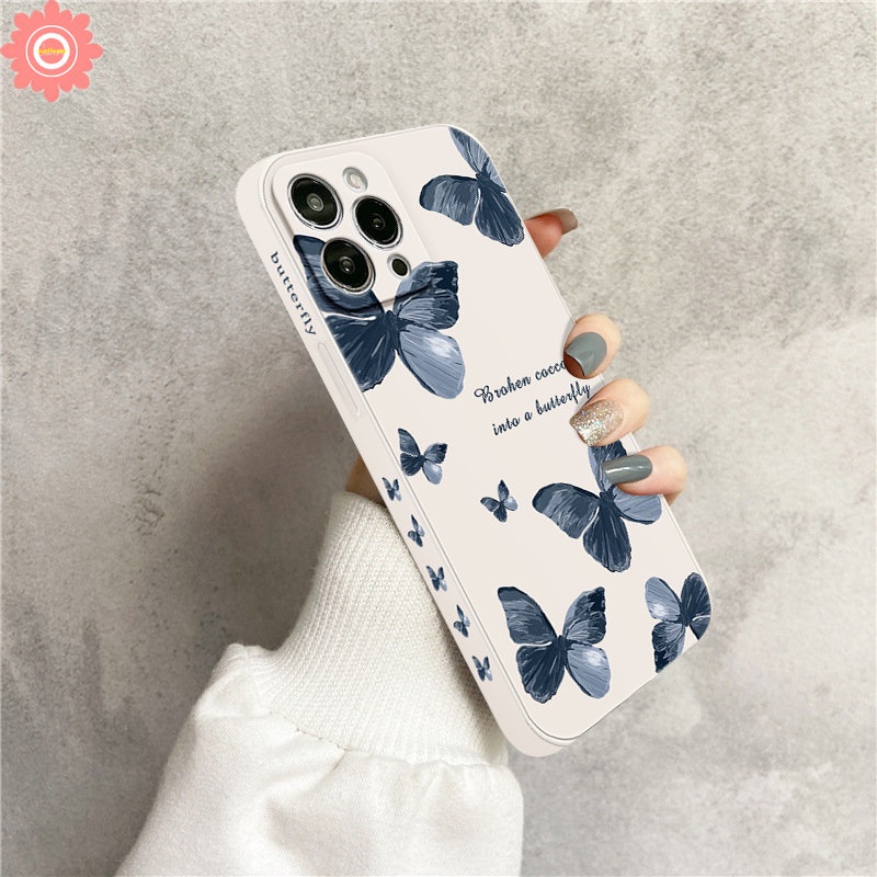 Fantasy Butterfly Phone Case Kompatibel Untuk iPhone 7Plus 11 13 12 14 Pro Max XR 6 7 8 6S Plus X XS Max SE 2020 Tepi Lurus Sisi Print Lembut Tpu Penutup Belakang Cases