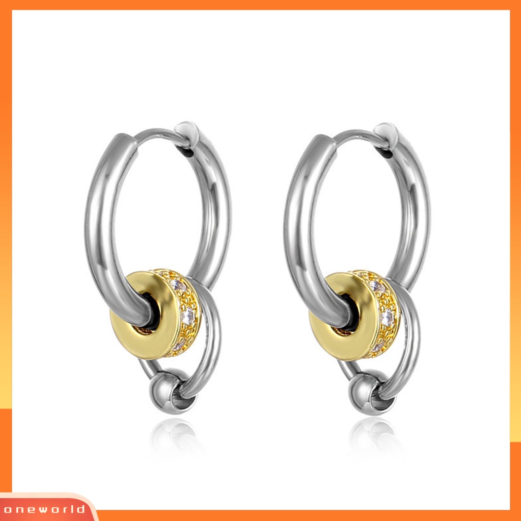 [OWR] 1pasang Ear Studs Multi-Layer Cincin Punk Hip Hop Kepribadian Hadiah Baja Titanium Keren Sederhana Pria Anting Perhiasan Fashion