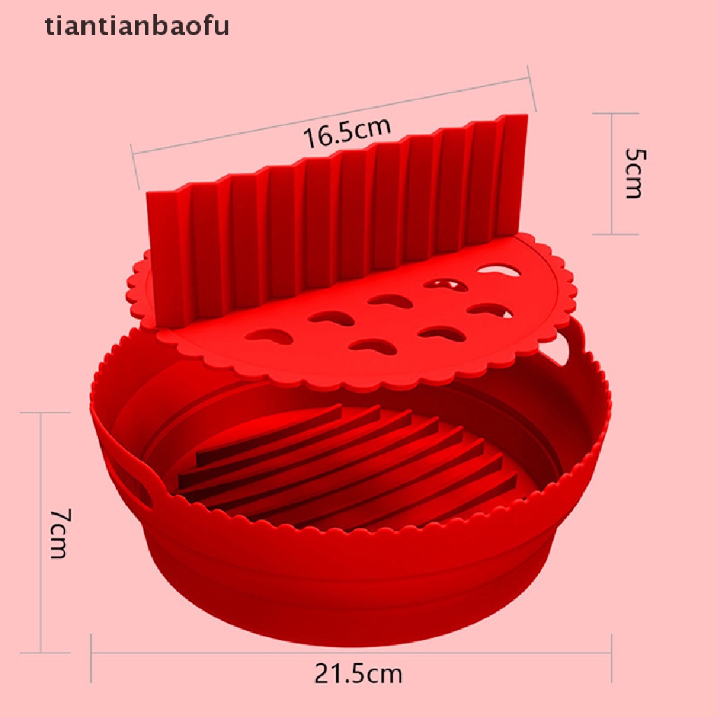 [tiantianbaofu] Air Fryers Oven Baking Tray Panggang Ayam Basket Mat Foldable AirFryer Silicone Pot Dengan Pad Pemisahan Grill Pan Aksesoris Butik