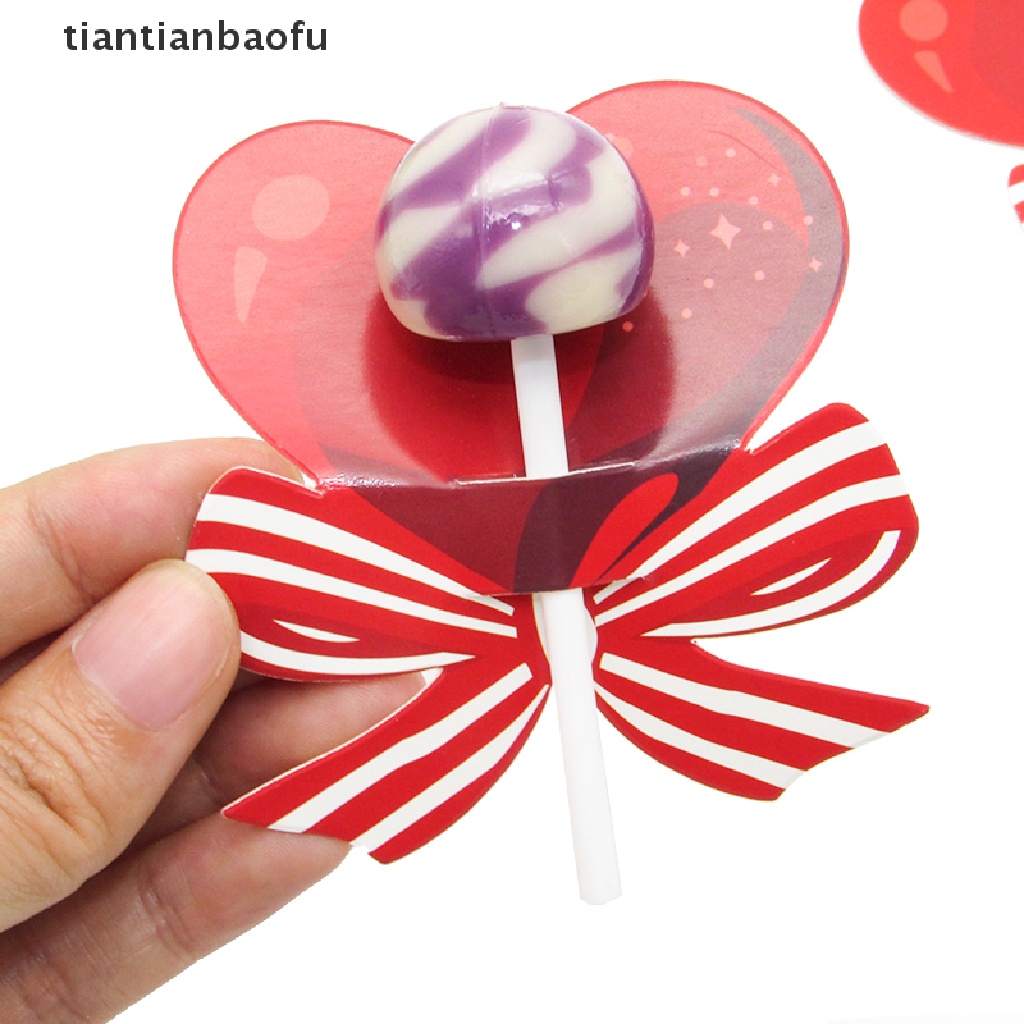 [tiantianbaofu] 50 Pcs Kartun Kartu Lolipop Permen Kartu Hias Natal Tahun Baru Hadiah Butik