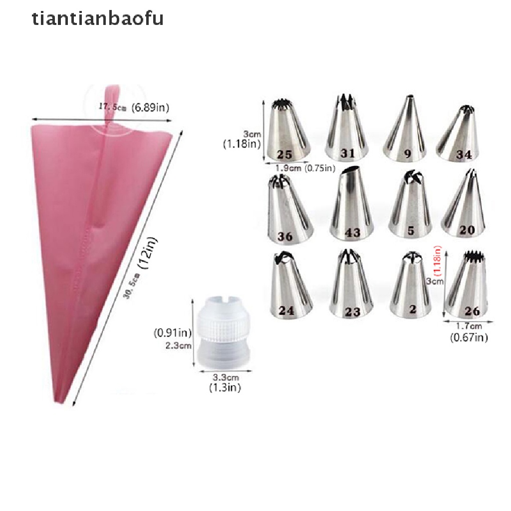 [tiantianbaofu] Al Cake Decorag Tools Silicone Pastry Bag Aksesoris Dapur Butik