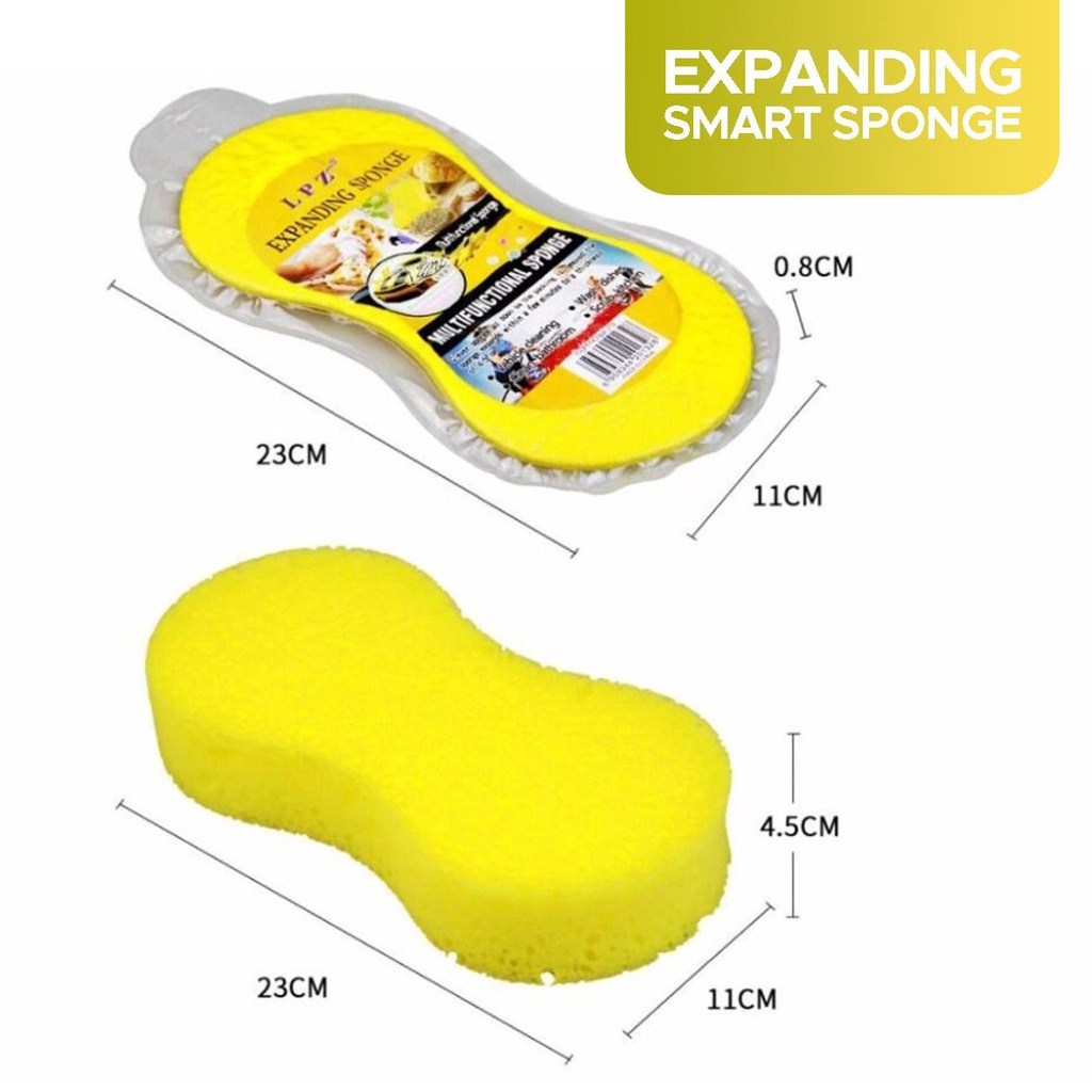 SPONS CUCI MOBIL MOTOR BUSA CUCI PIRING PREMIUM EXPANDING SMART SPONGE