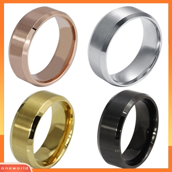 Fashion Perhiasan Cincin Pasangan Unisex Model Cincin Band Bahan Titanium untuk Cincin Pernikahan