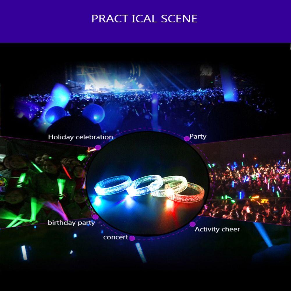 Mxbeauty Flash Gelang 4 Pcs Anak-Anak Hadiah Luminescent Mainan Warna-Warni Bercahaya Gelang Tali Pergelangan Tangan Elektronik Led Flash Gelang Glow In The Dark Led Flash Color Bubble Bracelet