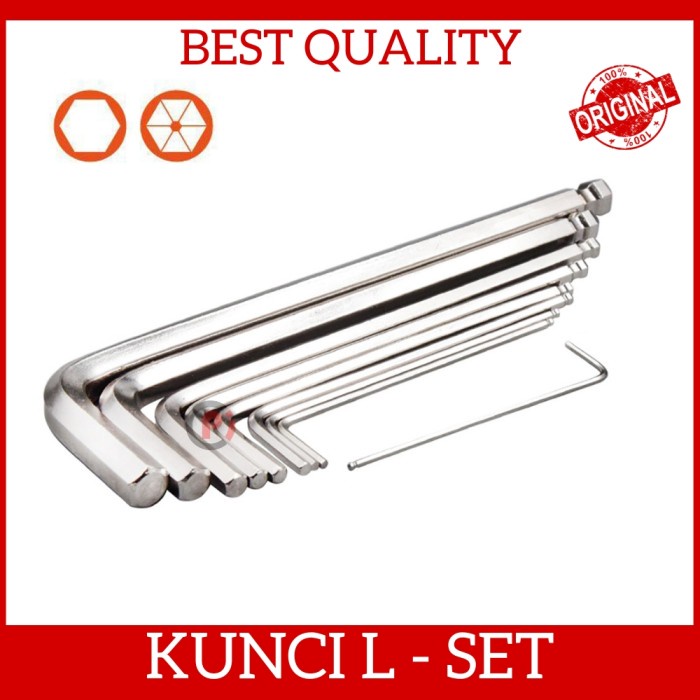 Kunci L Set 9in1 10in1 Hex Key Banyak Model Ball Point / Star / Biasa