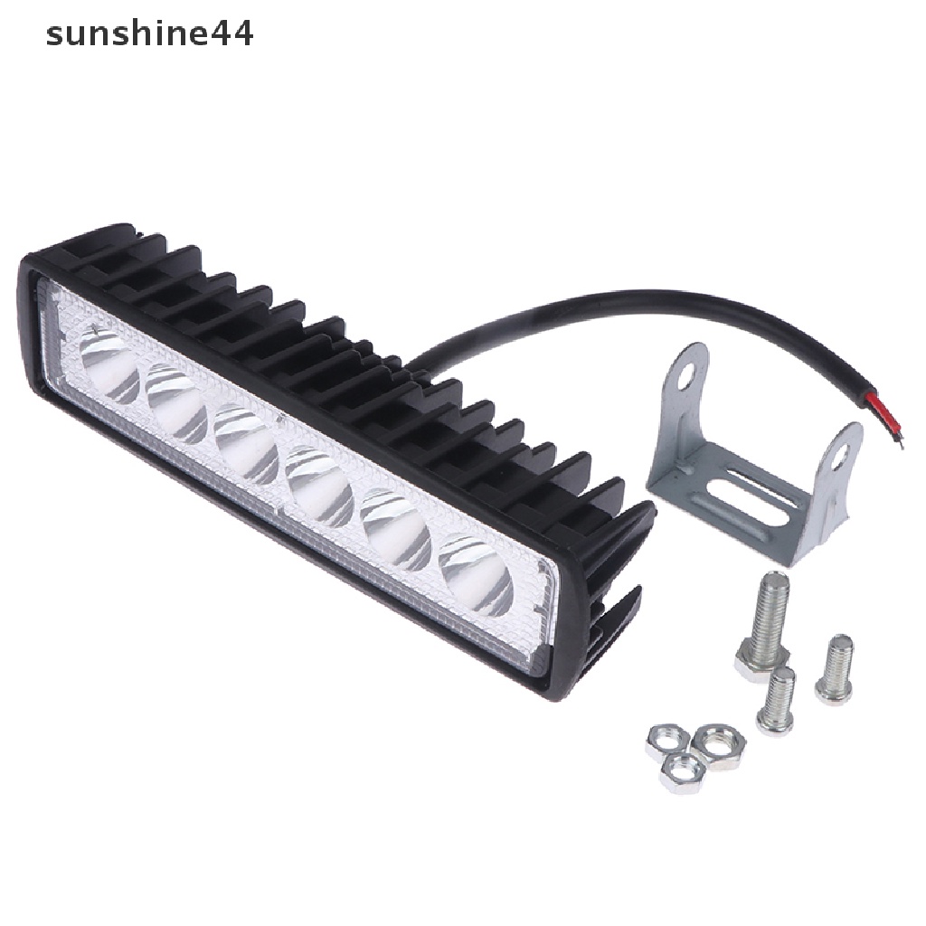 Sunshine 2PCS 18w 6lampu Kerja Mobil LED DRL Sorot Terang Tinggi Tahan Air Mengemudi Lampu ID