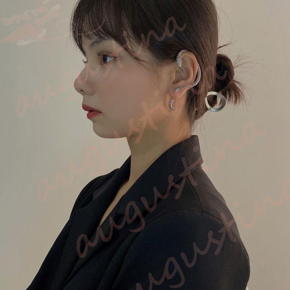 Agustina Wanita Ear Hook Streetwear Keren Ular Paduan Gadis Hip Hop Klip Tulang Telinga Tunggal