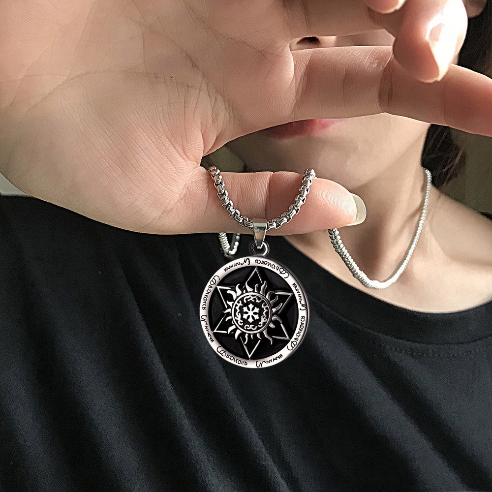 Kalung pria Cahaya Mewah Niche Hip-Hop Hexagram Series Pendant，kalung pria hexagram，kalung untuk pria