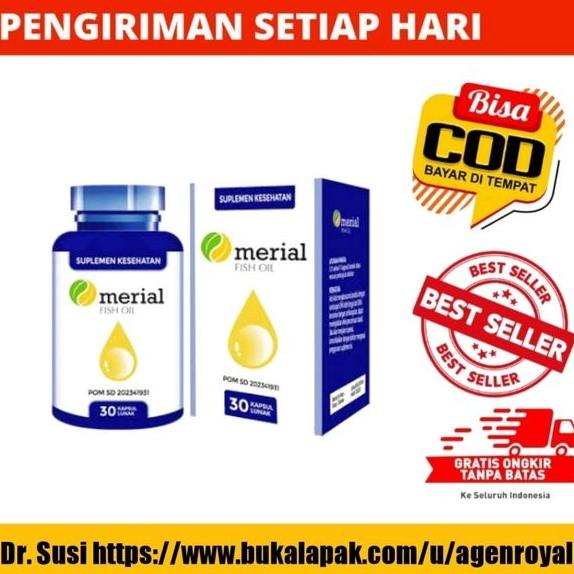 100% ORIGINAL Promo Merial Obat Kolestrol Ampuh -Merial Fish Oil - Minyak Ikan Herbal