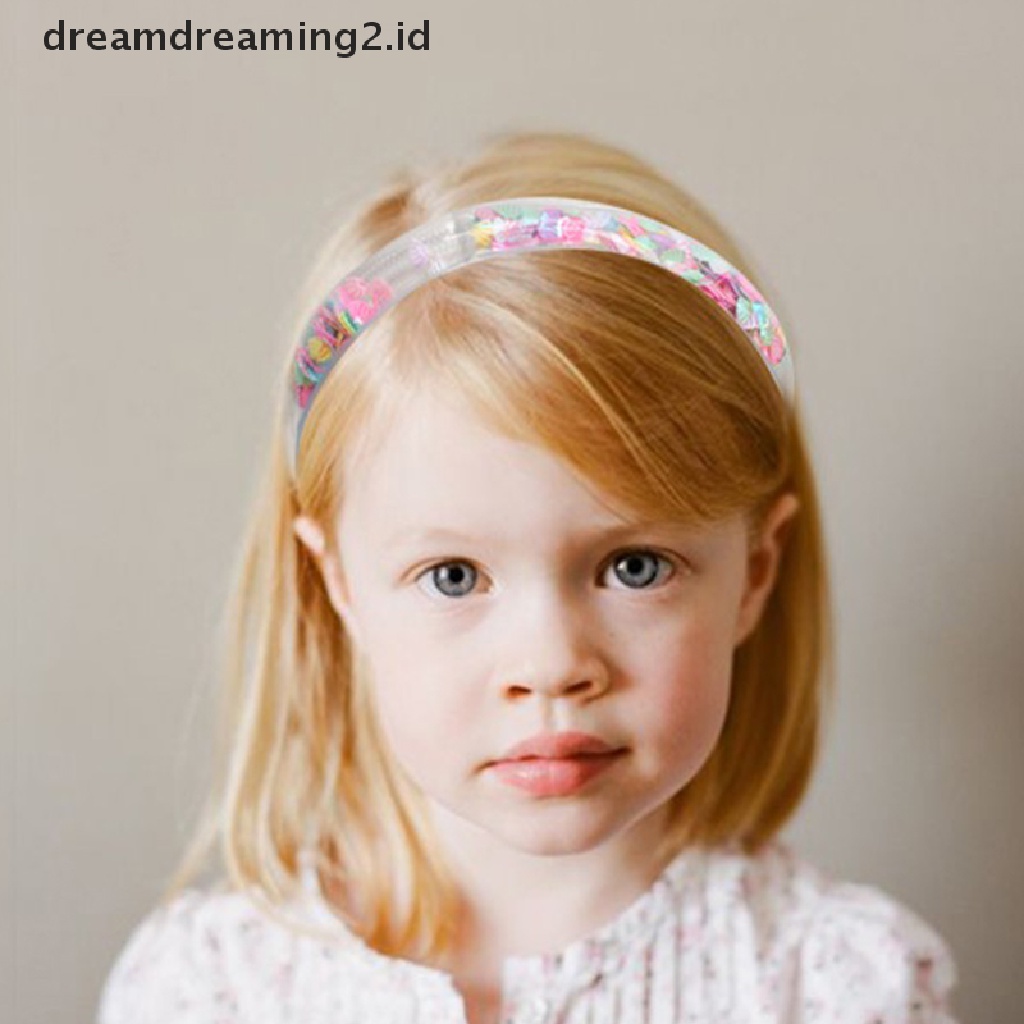 (hot) Bando Pasir Hisap Transparan Untuk Anak Kids Fashion Sequin Hair Hoops//