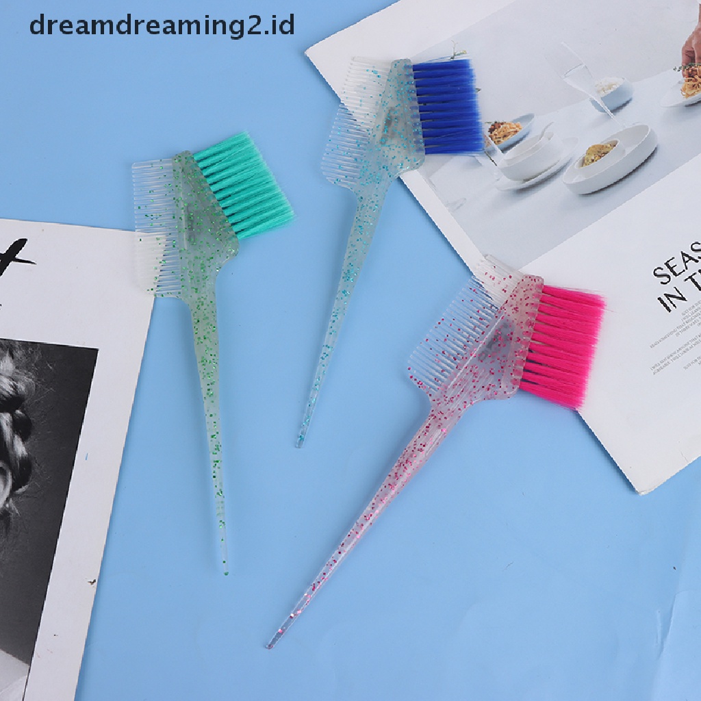 (hot) Pro Salon Hair Color Sikat Pewarna Rambut Sisir Pewarna Rambut Akar Hair Bleach Tint Brush//