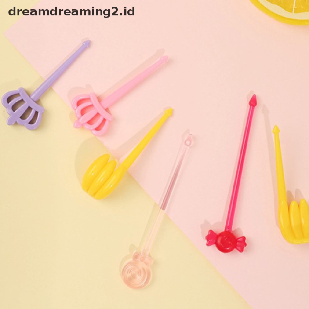 (hot) Cute Mini Animal Farm Kartun Food Picks Anak Snack Kue Dessert Makanan Garpu Buah Makan Siang Bento Aksesoris Dekorasi Pesta//