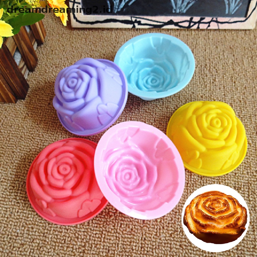 (hot) 1pc Rose Cake Baking Cetakan Silikon Coklat DIY Membuat Es Krim Baking Pastry//