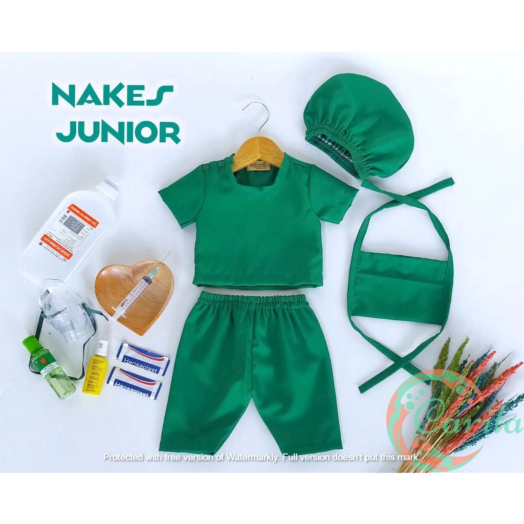Baju Seragam Nakes Junior Baju Perawat Baju Dokter Bedah Kostum Karnaval Anak Baju Foto Bayi Newborn