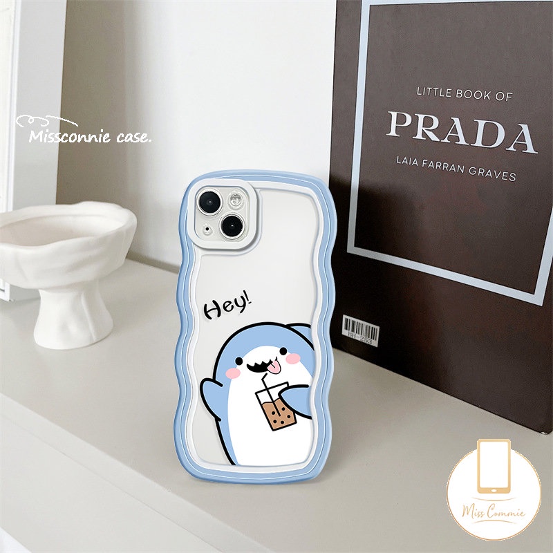 Soft Tpu Case Infinix Smart5 4 6 Plus Hot10 10s 9 12i 20s 10Lite 8 12Pro 20 11s Hot 10 9 12 11 Play Note 10Pro 12 G96 12Pro Lucu Kartun Hiu Teh Susu Bergelombang Penutup Tepi