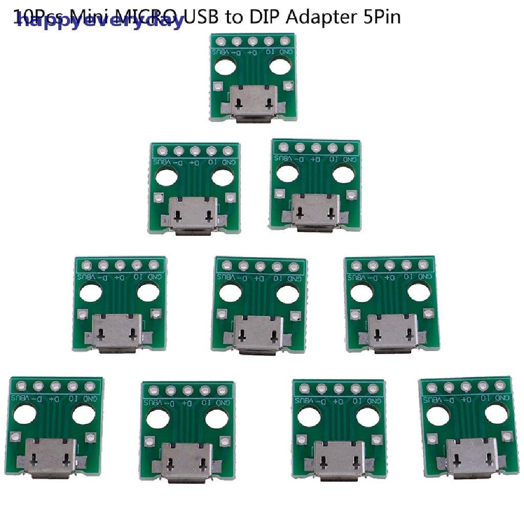 [happy] 10pcs MICRO USB to DIP Adapter 5Pin Female Konektor PCB Converter Board [ID]