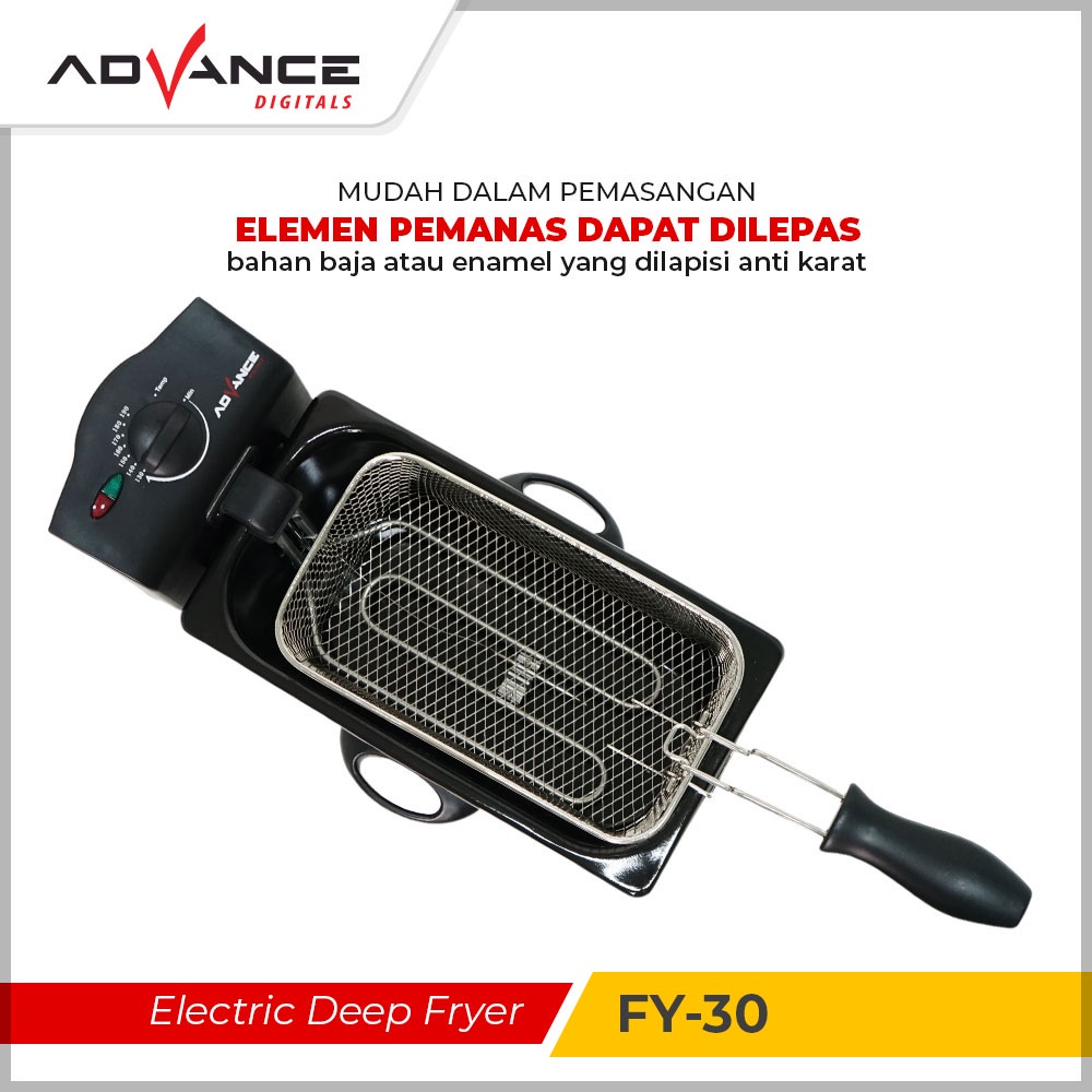 ADVANCE Electric Deep Fryer FY-30 Alat Mesin Penggoreng Listrik Kapasitas 3 Liter Garansi Resmi 1 Tahun