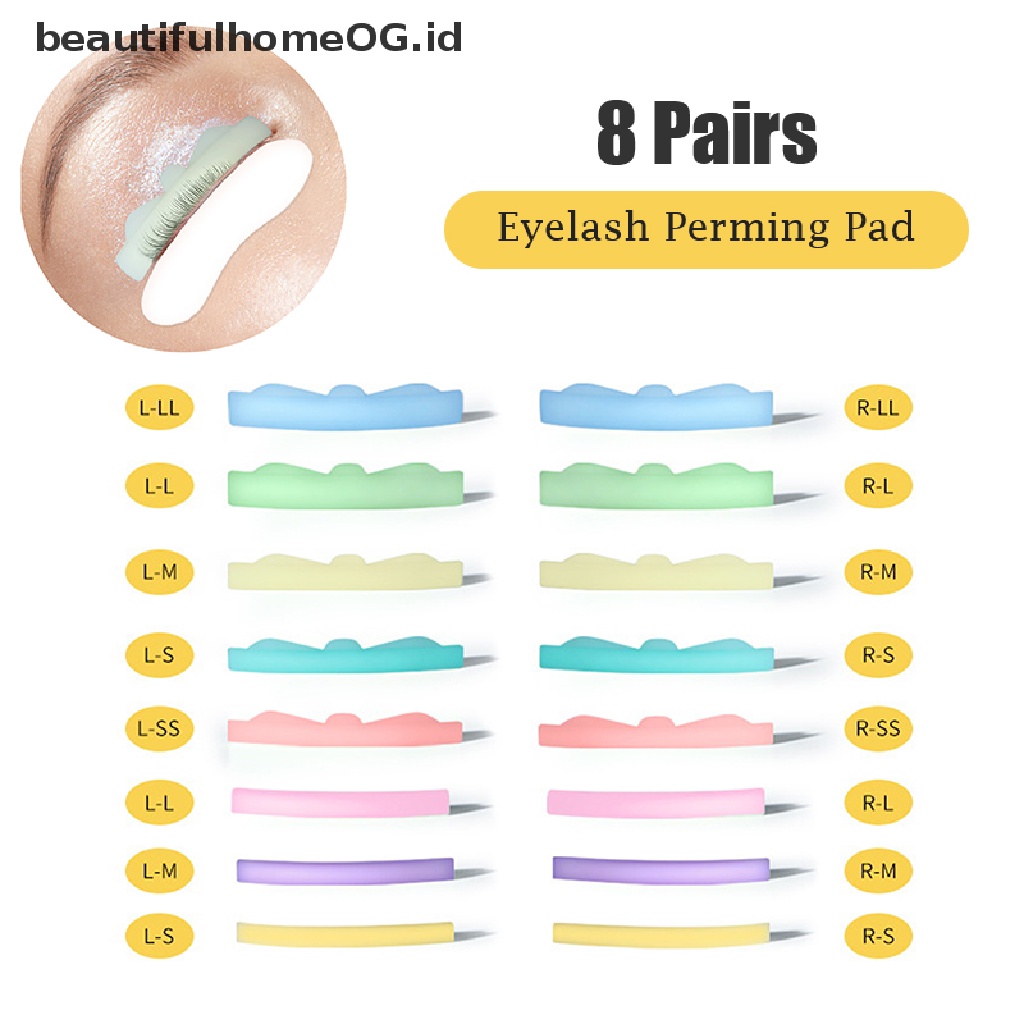 // Lebaran// 8pasang Eyelash Perming Pad Silicone Eyelashes Perming Curler Reusable Lash Lift **