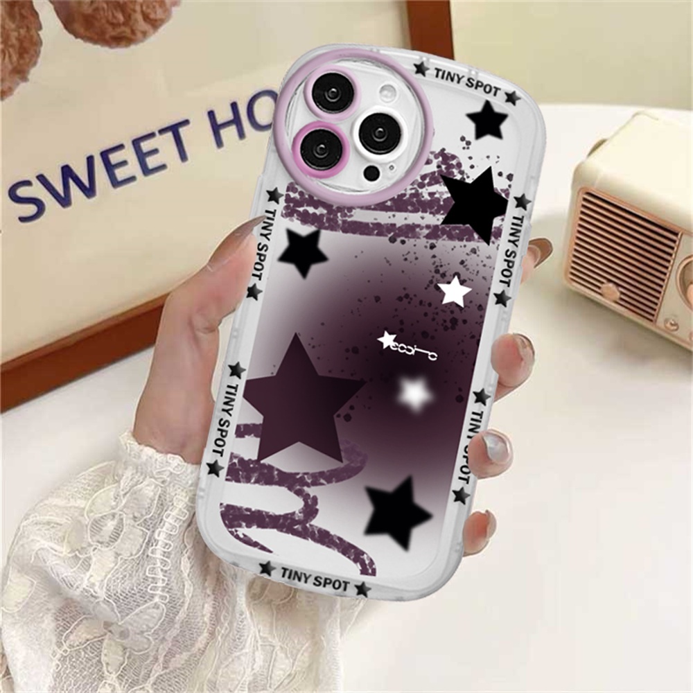 Stars Case Realme C55 5 5i 6i C3 C35 C21Y C25Y C21 Realmec1 C11 2021 C25 C15 C12 C2 Wajah Tersenyum Lembut Silicone Phone Cover