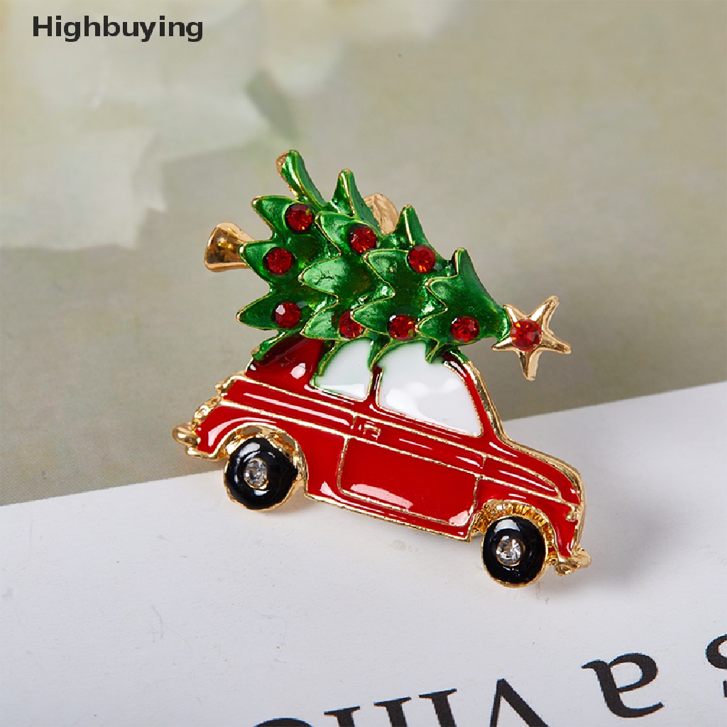 Hbid Enamel Paing Minyak Berlian Pohon Natal Bros Pin Mobil Kartun Lucu Wanita Aksesoris Pakaian Fashion Perhiasan Hadiah Glory