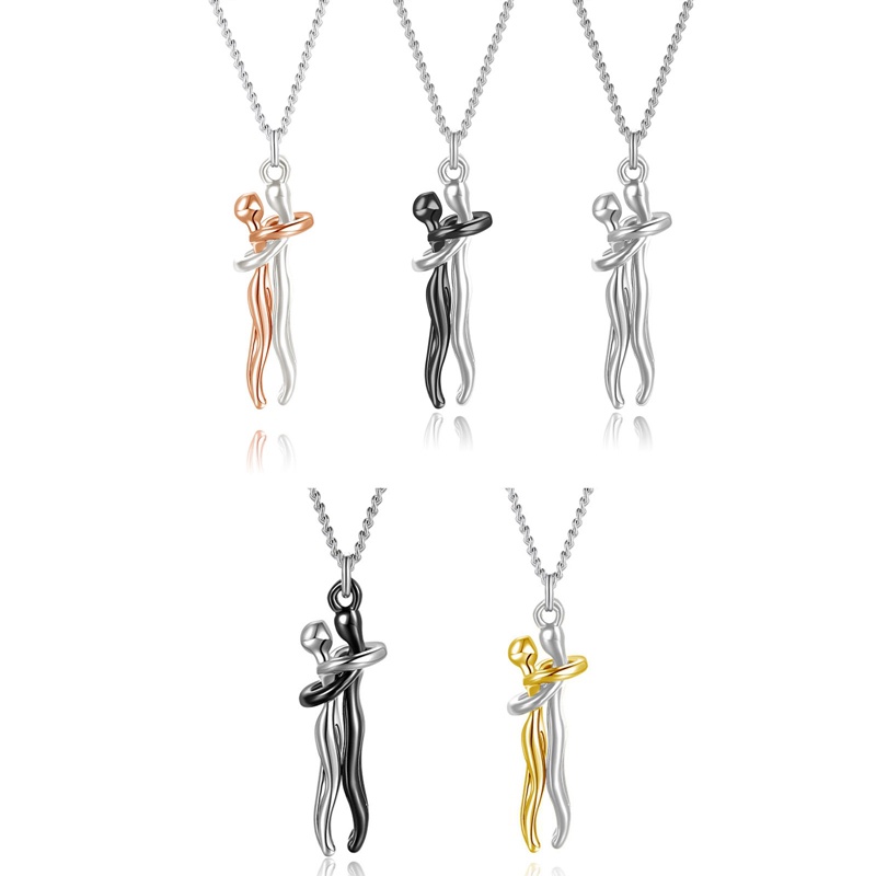 Kalung Peluk Pasangan Sederhana Kepribadian Kreatif Hug Necklace Ladies Fashion Rantai Tulang Selangka