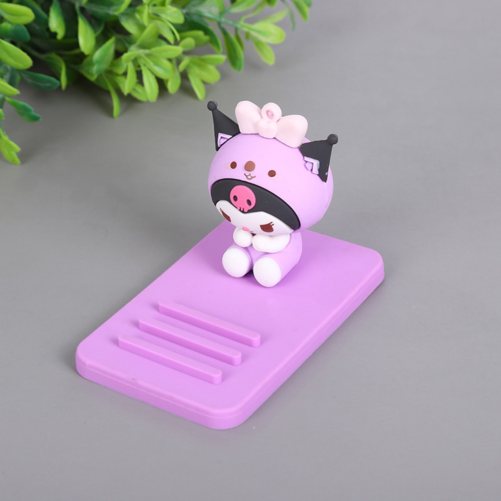 Sanrio PVC Mobile Phone Stand Desktop Lazy Person Stand Kartun Kuromi Mobile Phone Stand Base Alat Pelacak Dekorasi Desktop