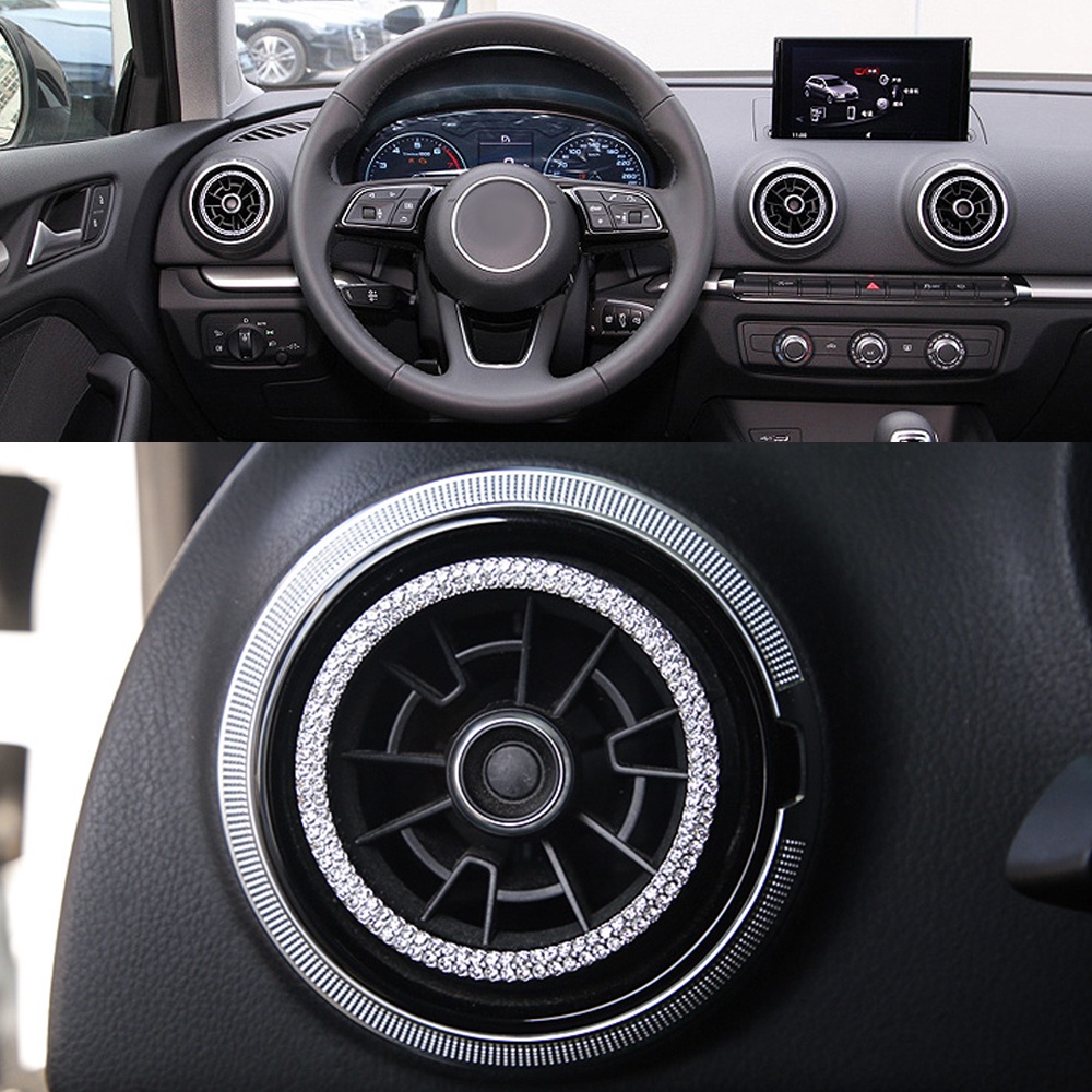 [Fitured] Aksesoris Interior Mobil Setir Mobil Ponsel Kamera Dekorasi Pribadi Decal Self Adhesive Kristal Berlian Imitasi Stiker DIY Berlian Mengkilap Stiker Mobil