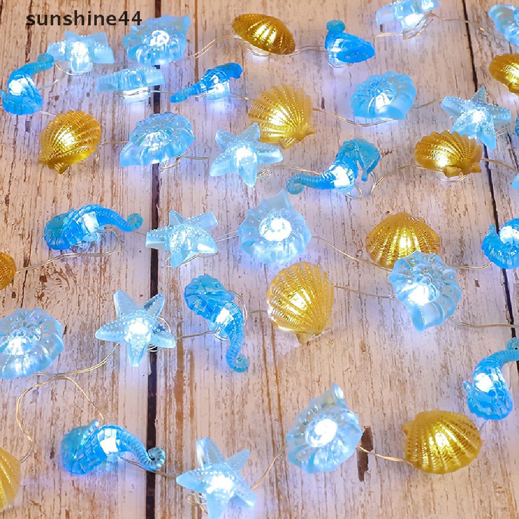 Sunshine Ocean Series Lampu Led String 2m Kuda Laut Seastar Fairy Light Natal Decor ID