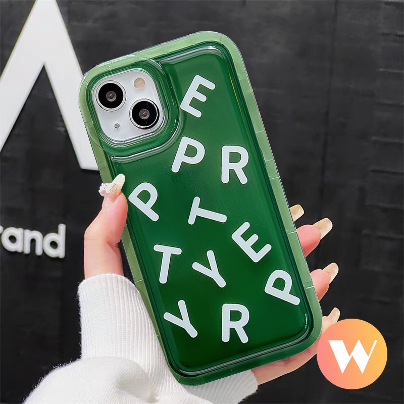 IPHONE Ins Fashion Huruf Inggris Cinta Hati Case Kompatibel Untuk Iphone11 14 13 12 Pro MAX 7Plus 8Plus XR 6 6S Plus X XS MAX Airbag Shockproof Transparan Lembut Tpu Phone Cover