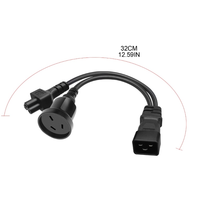 Zzz 1ft IEC320 C20 Ke IEC320 C5+AU Female AC-Power Extension Cable Kabel Adapter Cord