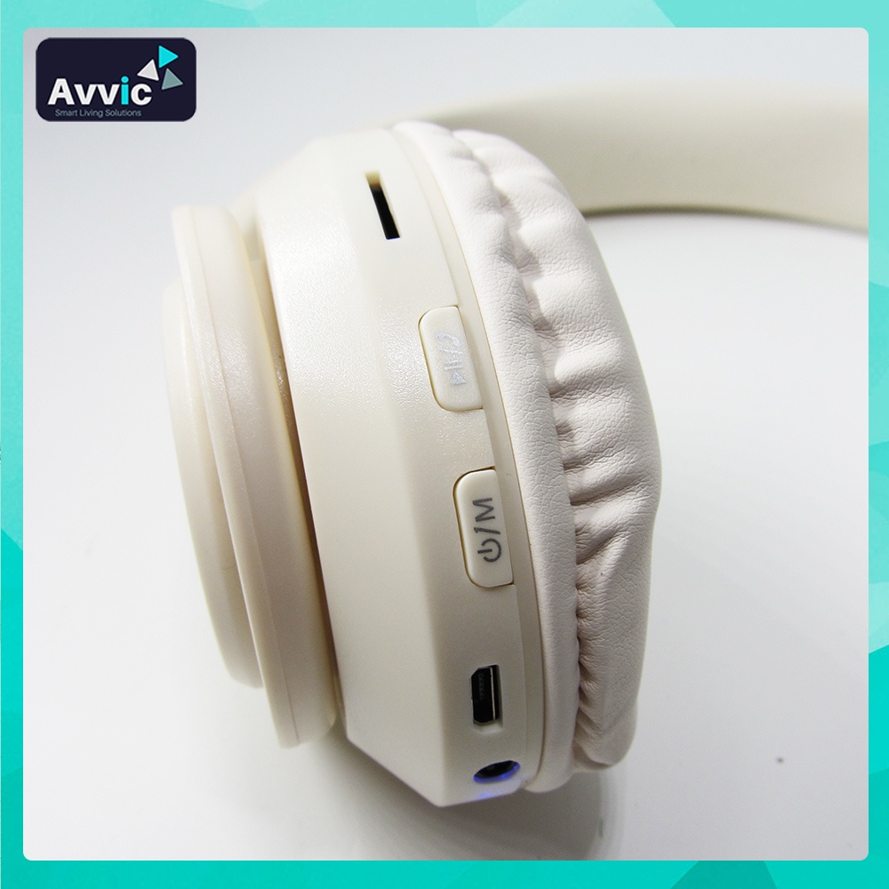 Avvic B39 Headphone Bluetooth 5.3 Wireless Headset Bando Mono Bass Hifi Sound Music RGB LED Light