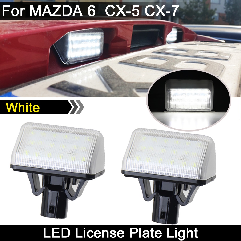 2pcs Lampu Plat Nomor LED Putih Untuk Mazda 62002-2015 Untuk CX-7 2007-2012 Untuk CX-5 2013-2015 Untuk Mazda Speed6 2005-2007