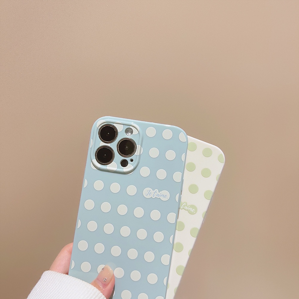 IPHONE Ins Simple Milk Point Silicone Case Untuk Iphone14 11 12 13 PRO MAX Casing Cover Pelindung AT0149