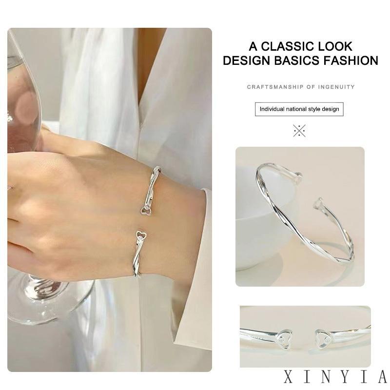 [xinyia.id11] Mobius Gelang Wanita Sterling Silver Desain Musim Panas Bermutu Tinggi Double-layer Love Bracelet