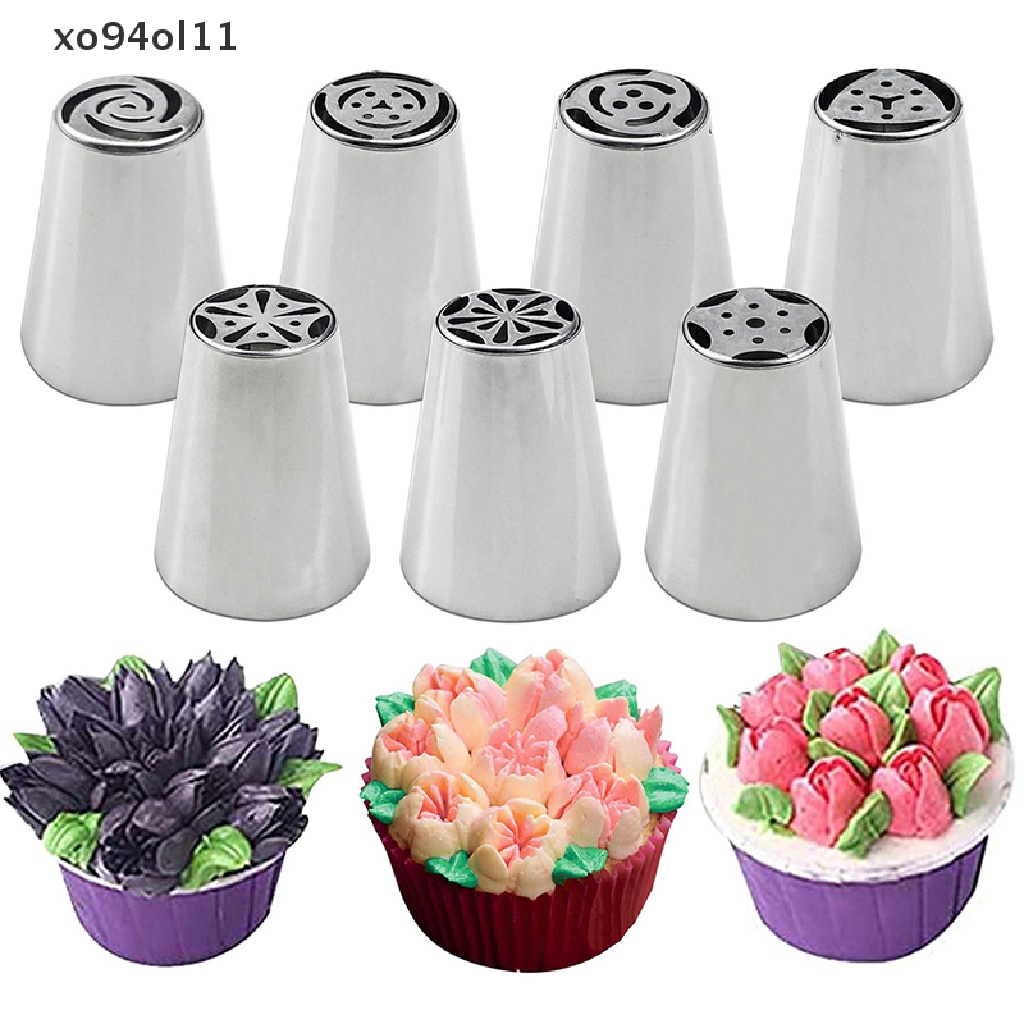 Xo 7/11Pcs/Set Spuit Piping Icing Tulip Rusia Alat Kue Stainless OL