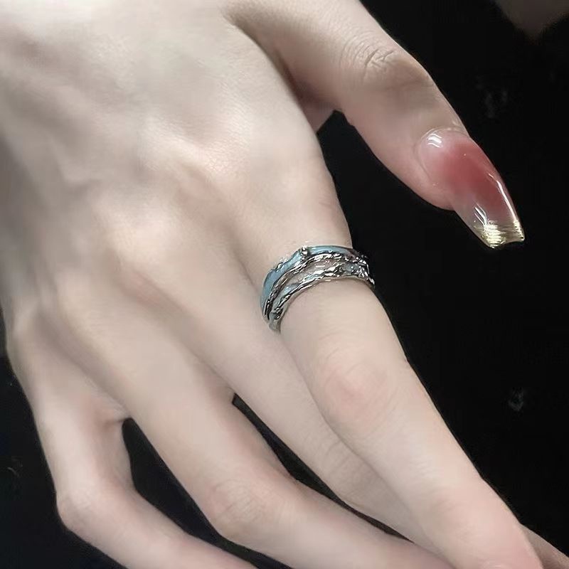 Cincin Geometris Bahan Alloy Fashion Untuk Wanita