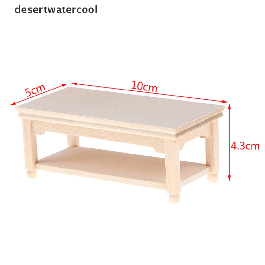 Deid1:12 Miniatur Rumah Boneka Teapoy Furniture Kayu Meja Mini Mainan Martijn