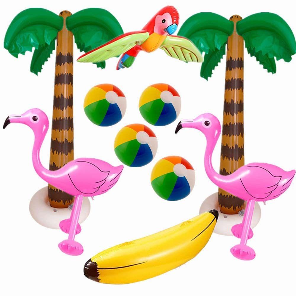 Mxbeauty Inflatable Tropical Palm Tree Party Decor Mainan Anak Backdrop Decor Summer Toys Mainan Tiup Monkey Balloon Air Balloon Kolam Renang Mainan