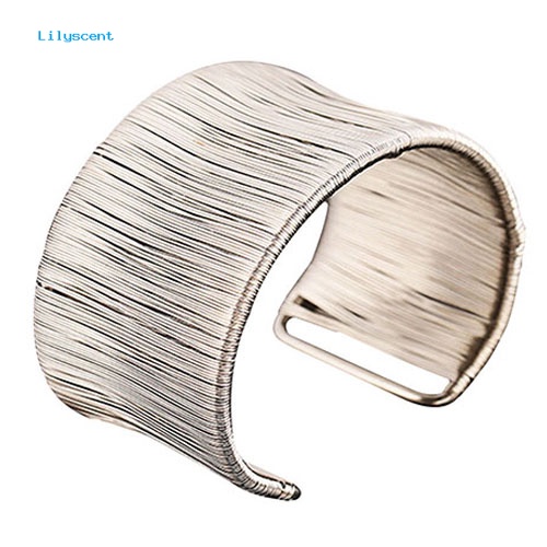 Lilyscent Buatan Tangan Wanita Kawat Pembukaan Bangle Punk Emas Perak Alloy Upper Arm Bracelet