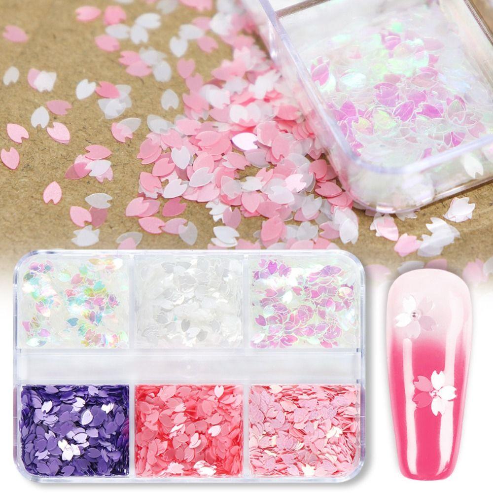 Mxbeauty Kelopak Kuku Glitter Decals Spring Nail Decoration Untuk Aksesoris Manicure DIY Profesional
